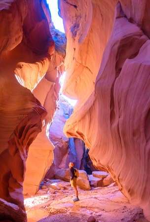 Happy Canyon fantastic scene. Unusual colorful sandstone formations in deserts of Utah are popular...
