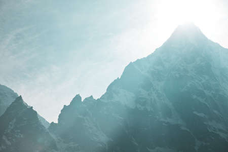 Mountains in Sagarmatha region, Himalayaの写真素材
