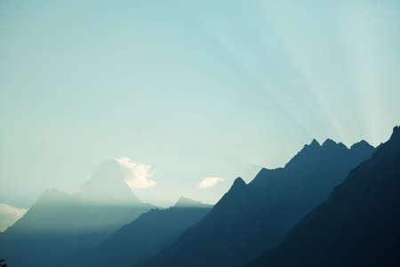 Mountains in Sagarmatha region, Himalaya