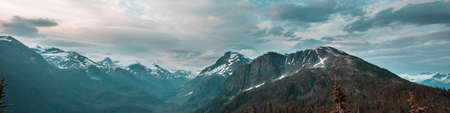 Picturesque mountain view in the Canadian Rockies in summer season
