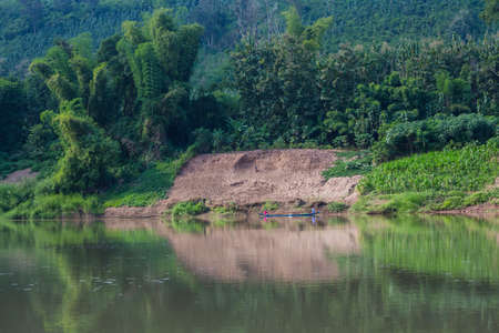 Beautiful natural landscapes in Mekong river, Laosの写真素材
