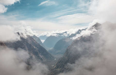 Amazing natural landscapes in New Zealand.  Beautiful Mountains .の写真素材