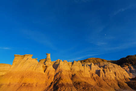 Unusual desert landscapes in Bisti badlands, De-na-zin wilderness area, New Mexico, USA