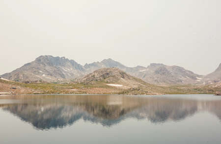 Serenity lake in the mountains in summer season. Beautiful natural landscapes.の写真素材