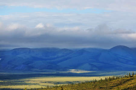 Tundra landscapes above Arctic circleの写真素材