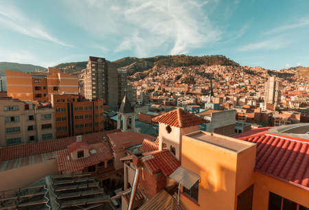 La Paz city in Bolivia, South Americaの写真素材