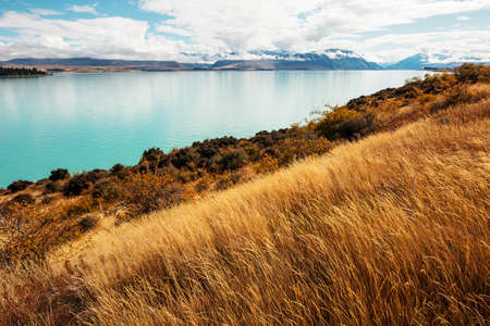 Autumn season in New Zealand mountainsの写真素材