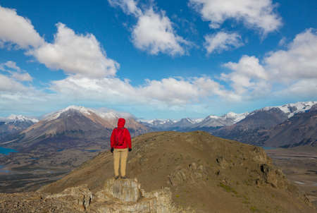 Hike in the Patagonian mountains, Argentinaの写真素材