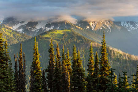 Beautiful mountain peak in  North Cascade Range, Washington,  USAの写真素材