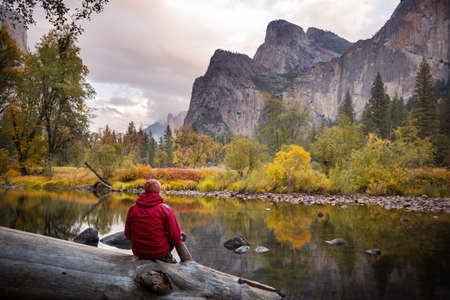 Beautiful fall season in Yosemite National Park, California, USAの写真素材