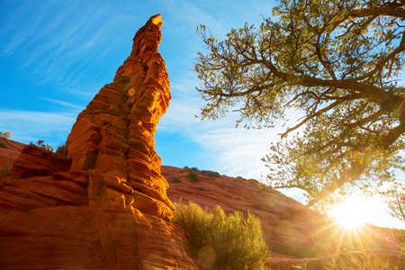 Sandstone formations in Utah, USA. Beautiful Unusual landscapes.
