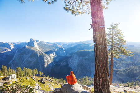 Beautiful Yosemite National Park landscapes, Californiaの写真素材