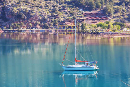 Yacht on the Mediterranean Coast, Turkey