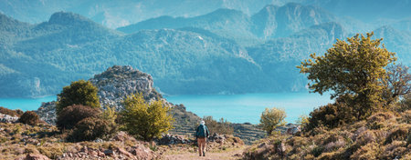 Beautiful landscapes on the Carian trail. Aegean Sea, Turkey.