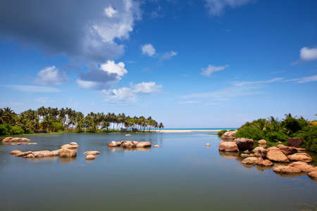 Beautiful summer landscapes  on the tropical beachの写真素材