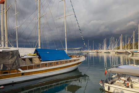 Yacht on the Mediterranean Coast, Turkeyの写真素材