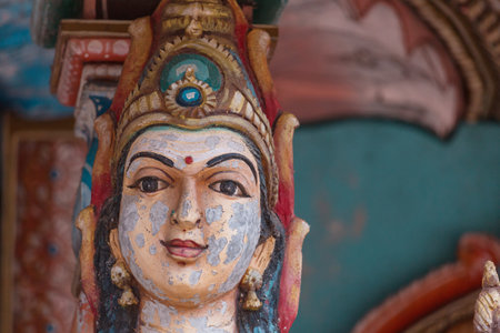 Ancient Hinduism god sculpture on Sri Lankaの写真素材