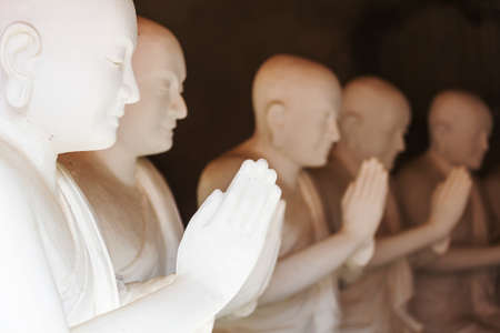Buddhas statue in the temple, Myanmarの写真素材