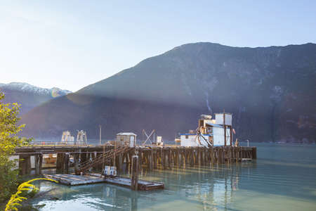 Beautiful shoreline in Bella Coola, Canadaの写真素材