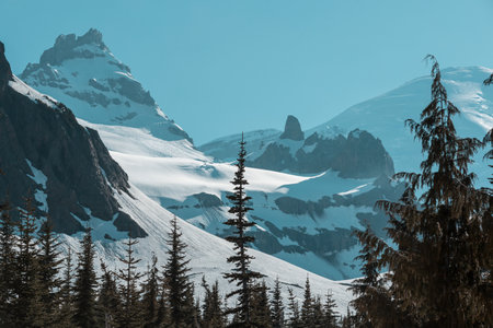 Beautiful mountain peak in  North Cascade Range, Washington,  USAの写真素材
