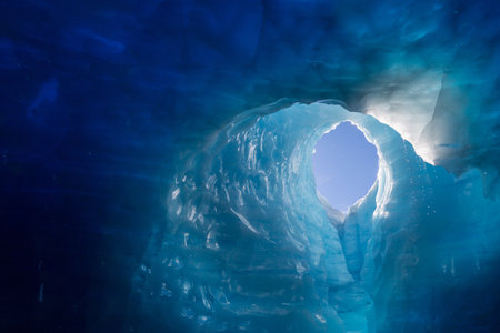 Ice cave in high mountains, Canada