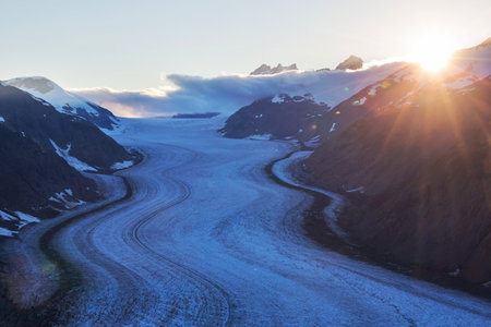 Salmon glacier in Stewart, Canadaの写真素材