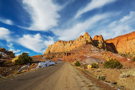 Sandstone formations in Utah, USA. Beautiful Unusual landscapes.の写真素材