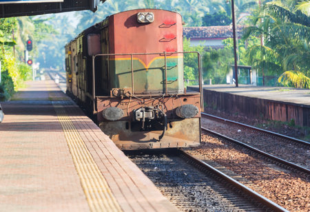 train on most picturesque train road in Sri Lanka