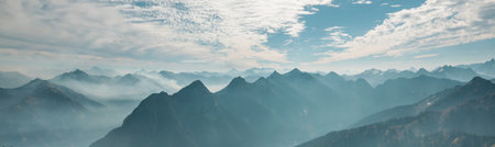 Beautiful mountain peak in  North Cascade Range, Washington,  USAの写真素材
