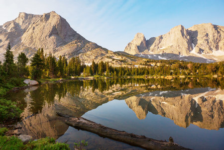 Hike in Wind River Range in Wyoming, USA. Summer season.の写真素材