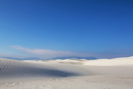 Unusual natural landscapes in White Sands Dunes in New Mexico, USAの写真素材