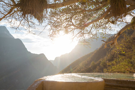 Unusual thermal pools Tolantongo in Mexicoの写真素材