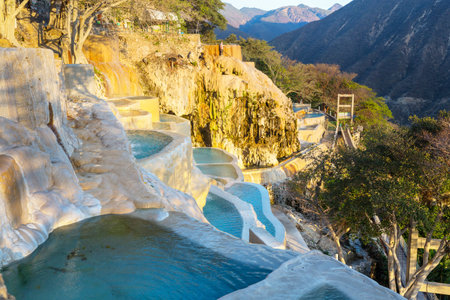 Unusual thermal pools Las Grutas De Tolantongo in Mexicoの写真素材