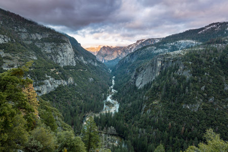 Beautiful Yosemite National Park landscapes, Californiaの写真素材