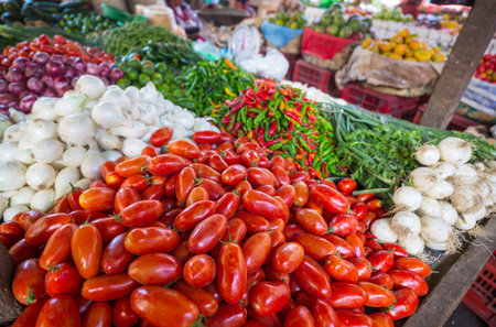 Vegetables on street market in Mexicoの写真素材