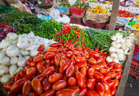 Vegetables on street market in Mexicoの写真素材