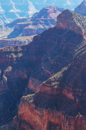 Picturesque landscapes of the Grand Canyon, Arizona, USA. Beautiful natural background. Sunrise view.の写真素材