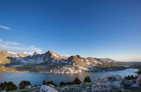 Hike in Wind River Range in Wyoming, USA. Summer season.の写真素材