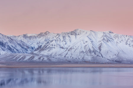 Beautiful nature scene in early winter mountains. Sierra Nevada landscapes. USA, California. Travel...