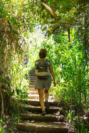 boy and mother in the hike on Sri Lanka