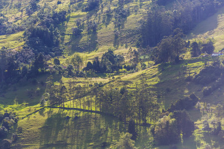 Rural landscapes in green colombian mountainsの写真素材