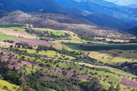 Rural landscapes in green colombian mountainsの写真素材
