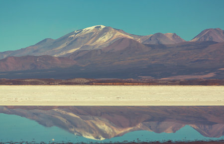 Unusual mountains landscapes  in Bolivia altiplano travel adventure South Americaの写真素材