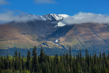 Picturesque mountain view in the Canadian Rockies in summer season
