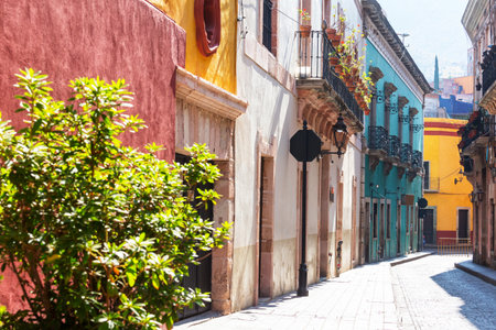 Beautiful view of the famous city of Guanajuato, Mexicoの写真素材