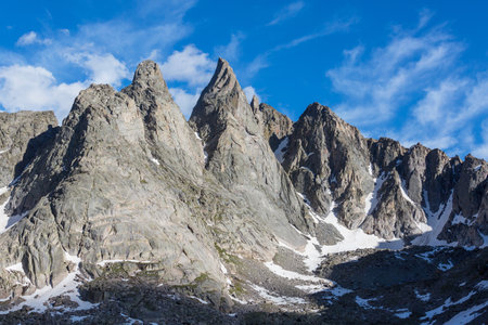 Beautiful mountain landscapes in Wind River Range in Wyoming, USA. Summer season.