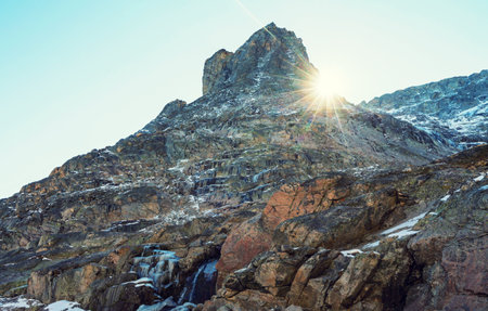 Picturesque mountain landscape. Good for natural background.の写真素材