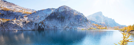 Beautiful Alpine lakes wilderness area  in Washington, USAの写真素材
