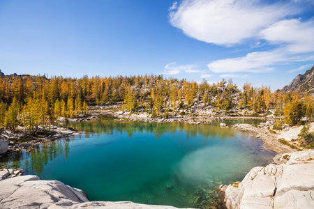 Beautiful Alpine lakes wilderness area  in Washington, USAの写真素材