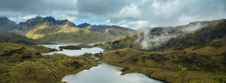 Beautiful  mountains lake in Ecuador, South Americaの写真素材